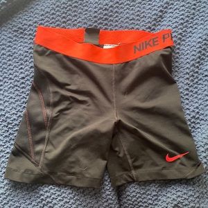 Orange and Black Nike Bike Shorts